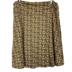 Toad & Co Sz XL Chaka Skirt Organic Cotton Short Lightweight Floral Stretch Boho